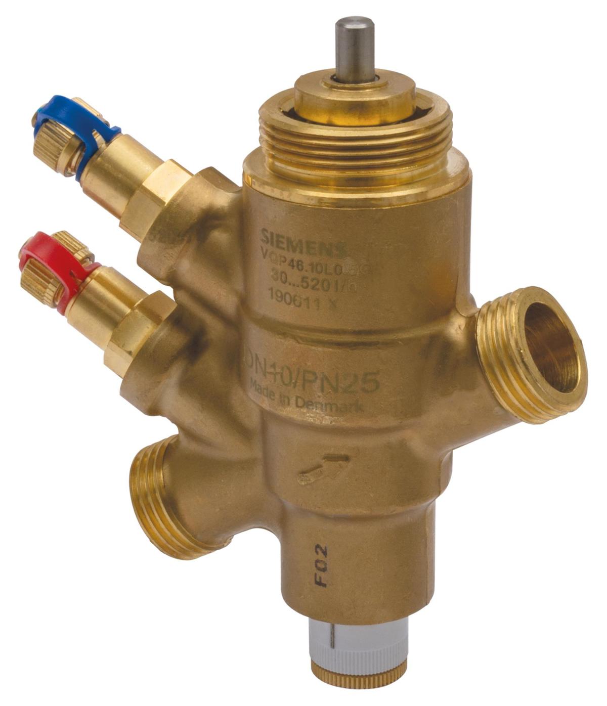 Siemens VQP46.20F1.5Q Dış Dişli On/Off Basınçtan Bağımsız Kontrol Vanası PICV (DN20, PN25, 320-1500 l/h, Ölçüm Nipelli)