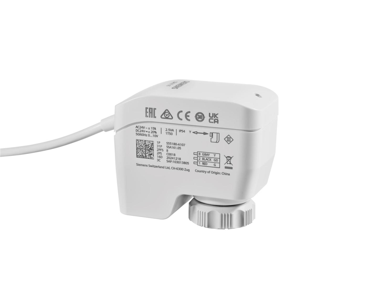 Siemens SSA161.05 Elektromotorik Aktüatör (100 N, 6,5 mm, AC/DC 24 V, DC 0-10 V, 25 s)