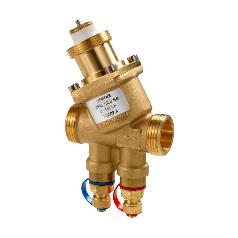 VPP46.15L0.6Q Dış Dişli Basınçtan Bağımsız Kombine Balans ve Kontrol Vanası PICV (DN15, PN25, 100-575 l/h, Ölçüm Nipelli)