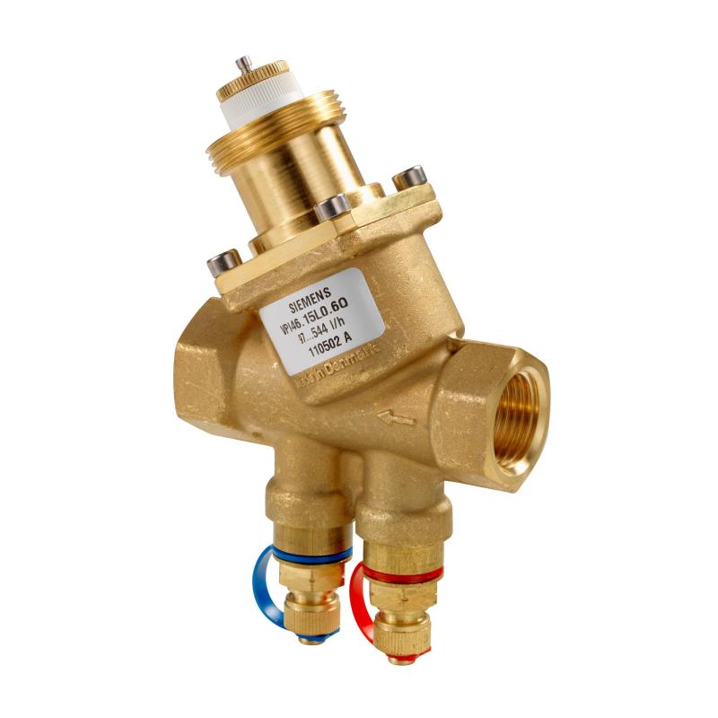 VPI46.15L0.6Q Basınçtan Bağımsız Kontrol Vanası PICV (İç Dişli, DN15, PN25, 100-575 l/h, Ölçüm Nipelli)
