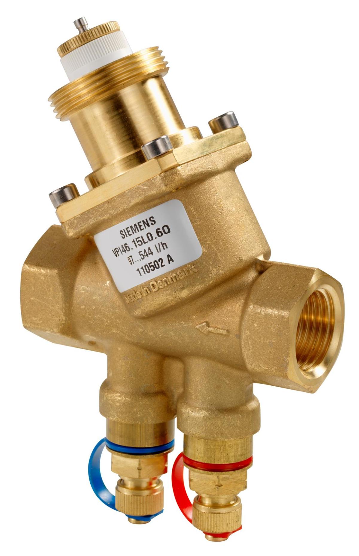 Siemens VPI46.15L0.6Q Basınçtan Bağımsız Kontrol Vanası PICV (İç Dişli, DN15, PN25, 100-575 l/h, Ölçüm Nipelli)