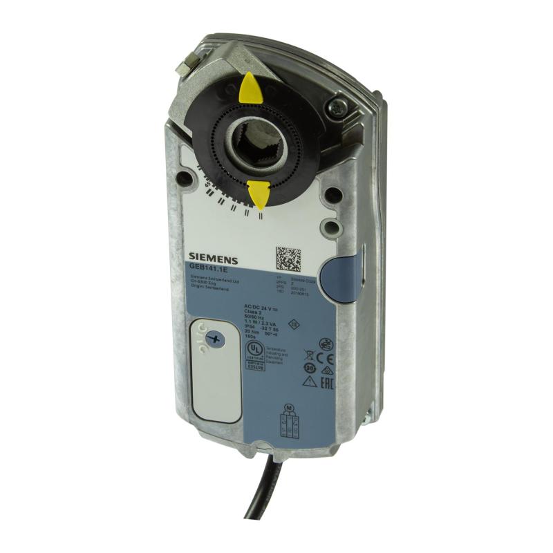 GEB341.1E Döner Damper Motoru (20 Nm, 4 m², Yay Geri Dönüşsüz, AC 100-240 V, 2/3 Konumlu, 150 s)