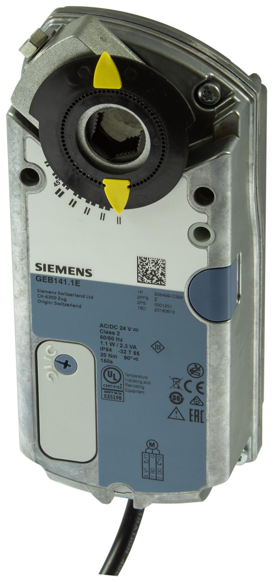 Siemens GEB341.1E Döner Damper Motoru (20 Nm, 4 m², Yay Geri Dönüşsüz, AC 100-240 V, 2/3 Konumlu, 150 s)