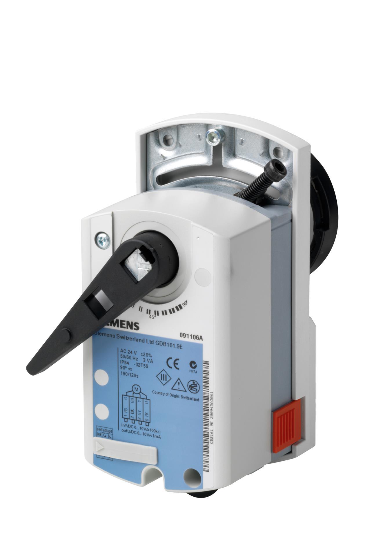 Siemens GDB161.9E Elektromotorik Döner Aktüatör (Küresel Vanalar için, Yay Geri Dönüşsüz, AC/DC 24 V, DC 0/2-10 V, 5 Nm, 150 s)