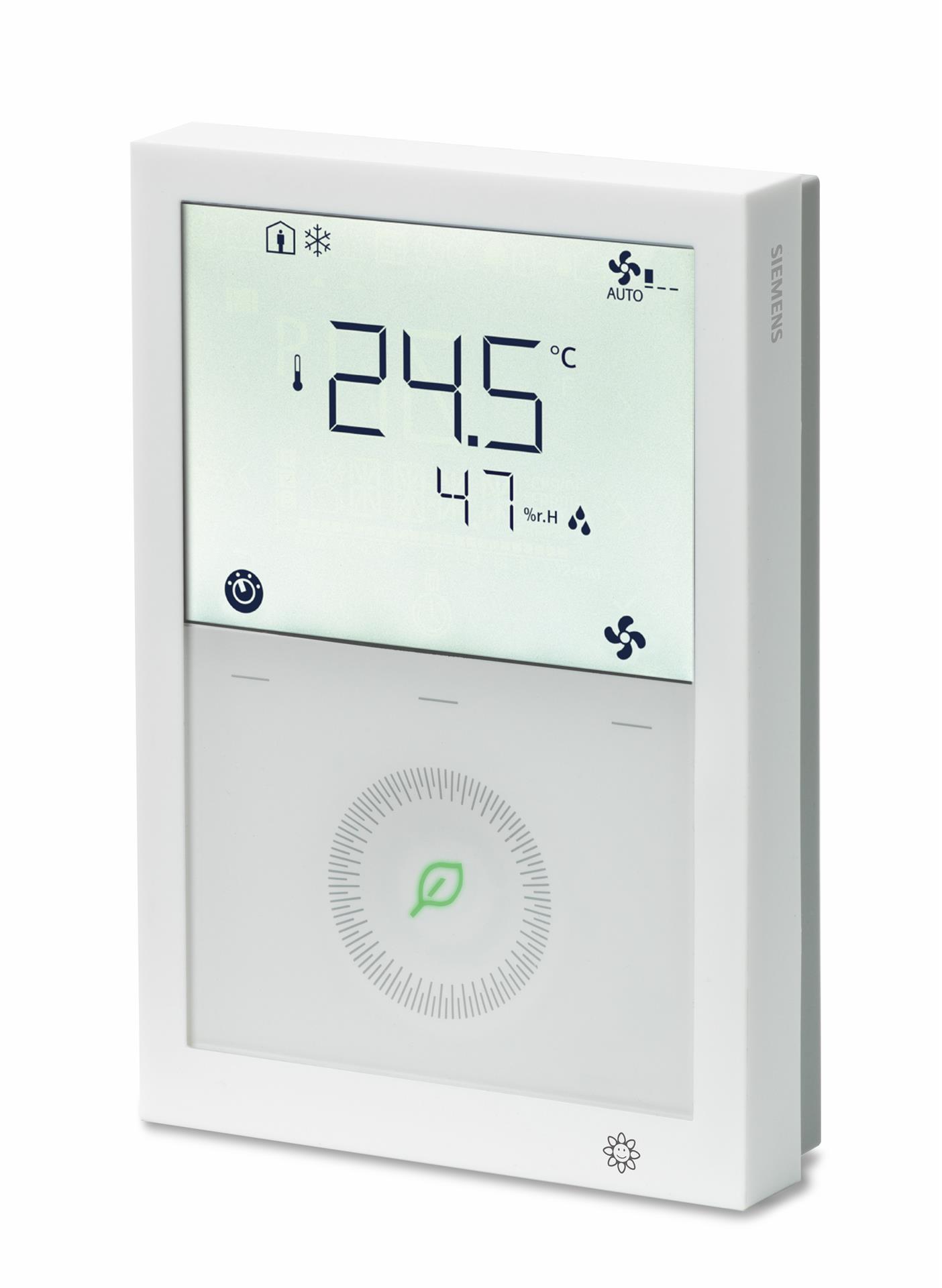 Siemens RDG260KN KNX Haberleşmeli Fancoil Oda Termostatı (DC 0-10 V ve On/Off Çıkış, 3 Kademeli / DC Fan, Nem Sensörlü, AC/DC 24 V)